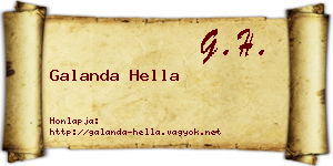 Galanda Hella névjegykártya
